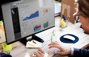 business chart on desktop